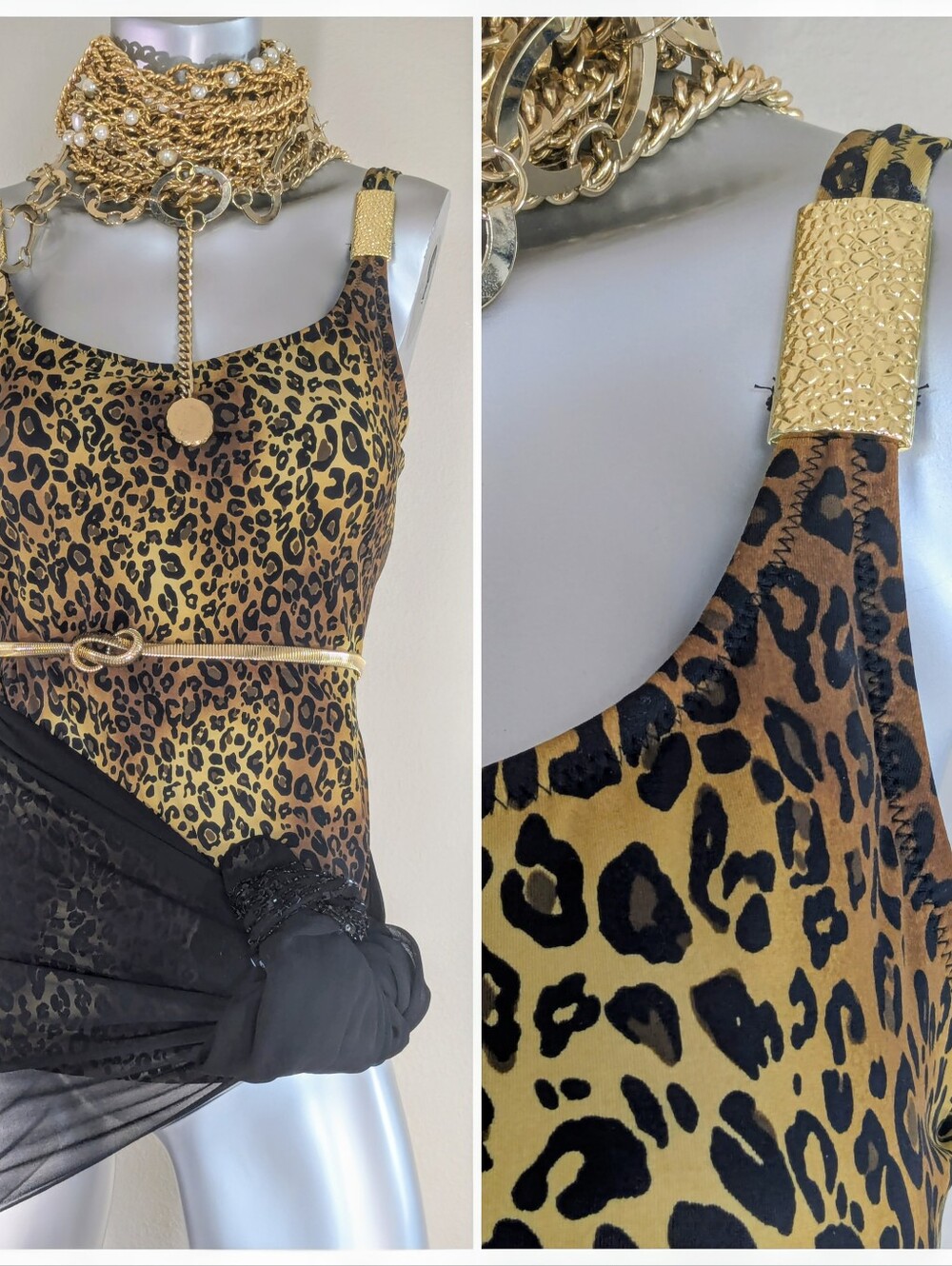 TRIMSHAPER Safari Beach Resort Vacay Pool Side Leopard Print Tankini Swim Top
